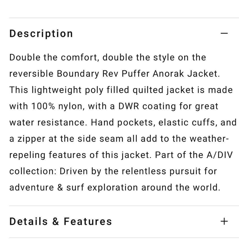 Billabong A/Div Boundary Reversible Puffer Anorak… - image 8